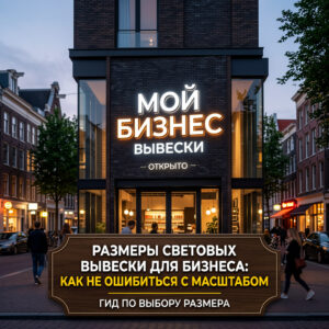 Размеры световых вывесок